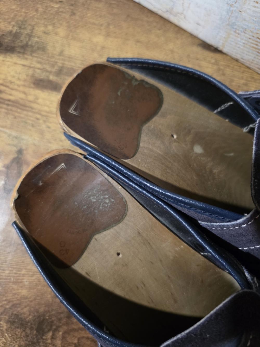 Women's Purple Suede Slip-On Clog with Buckle - Picture 8 of 12